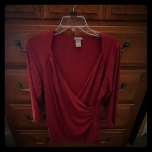 Redish maroon wrap look blouse